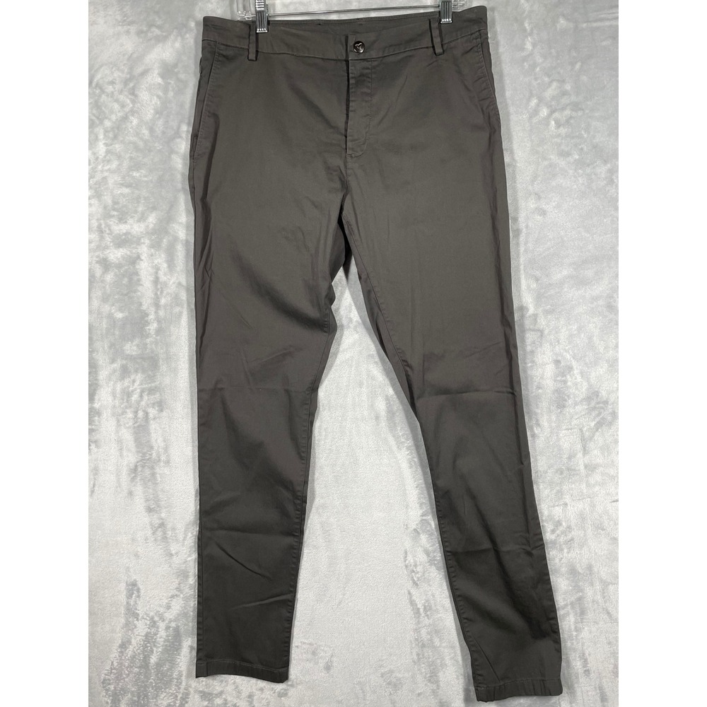 Birddogs Mens Lined Khakis Charcoal Gray Slim Stretch Chino Pants 34x34